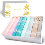 Premium beach towel 100 x 200 cm / hammam towel in a set of 8 