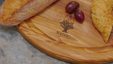 Round cutting board with juice groove "THE RIESENRAD