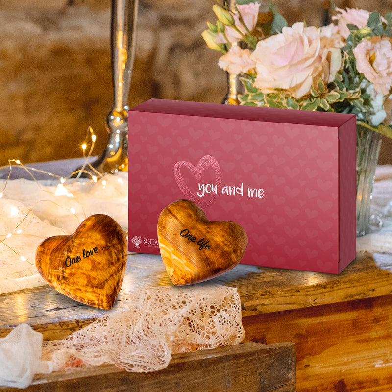 Engraved hearts  | Valentine's day gift box  "One love... One Life"