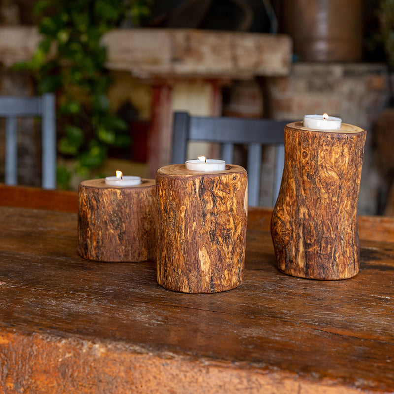 Lot de 3 Bougeoirs rustiques "The Rustic Candle"