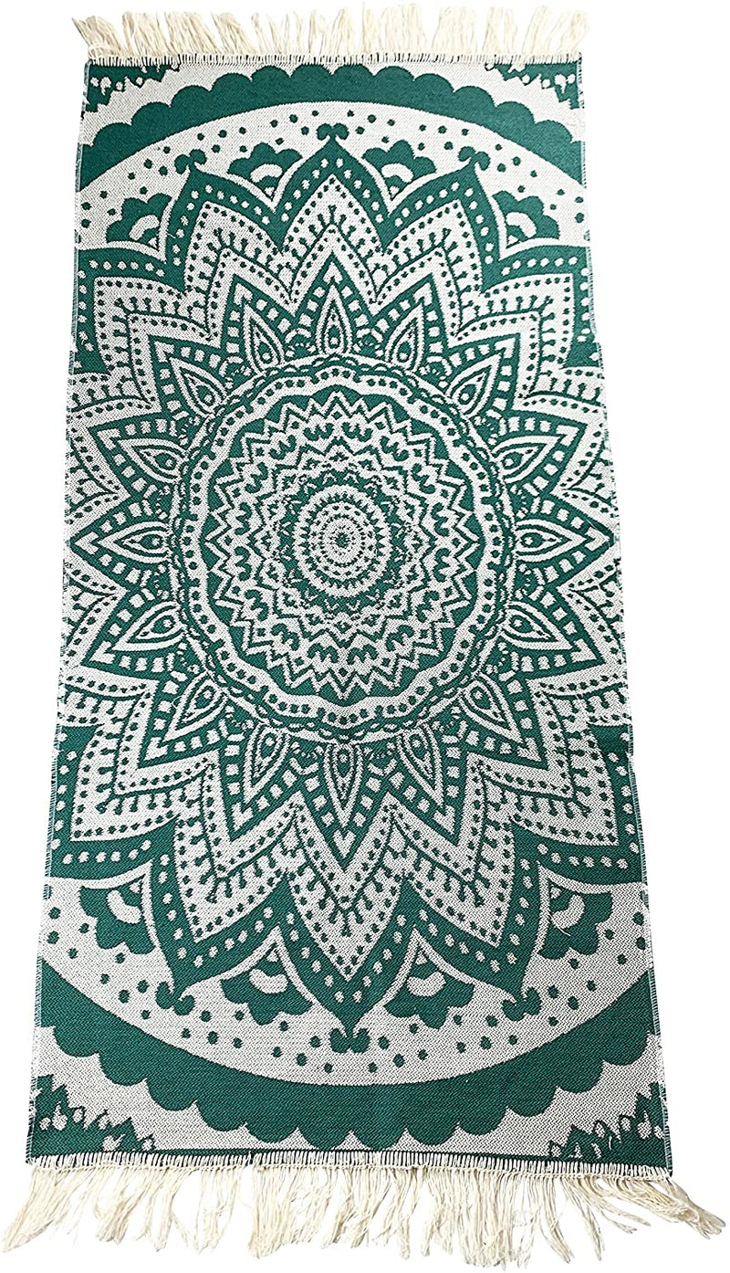 SOLTAKO Kelim carpet runner with fringes and pattern retro boho ethno chindi pattern moroccan berber washable vintage model Bohemia, 135 x 65 cm