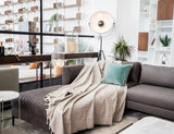 Premium Bedspread / Sofa Cover Set of 2 Light Grey